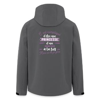 Princesse Animatrice cadeau métier - Veste softshell homme en polyester recyclé Stanley/Stella - noir - Dos - AI Model Male 185 light (185cm)