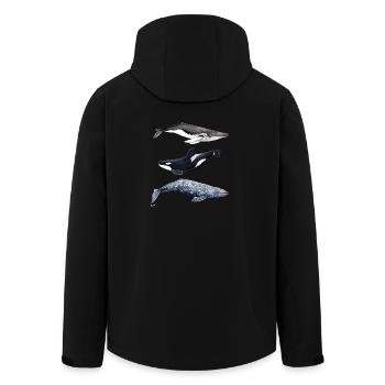 Buckelwal, Schwertwal und Grauwal - Wal - baleine - Recycelte Männer Softshell-Jacke von Stanley/Stella - Schwarz - Hinten - AI Model Male 185 light (185cm)