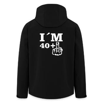 Gift Birthday Im 40 plus 1 - Men’s Recycled Softshell Jacket by Stanley/Stella - black - Back - AI Model Male 185 light (185cm)