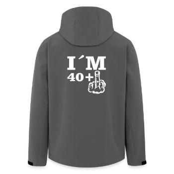 Gift Birthday Im 40 plus 1 - Men’s Recycled Softshell Jacket by Stanley/Stella - anthracite - Back - AI Model Male 185 light (185cm)