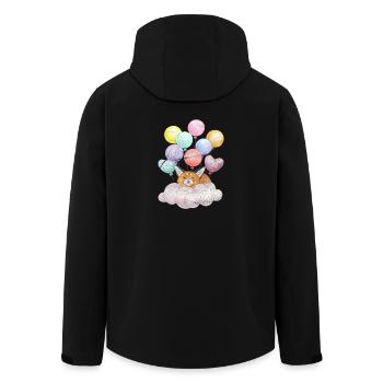 Träumender Fuchs auf Wolke mit Ballons - Recycelte Männer Softshell-Jacke von Stanley/Stella - Schwarz - Hinten - AI Model Male 185 light (185cm)