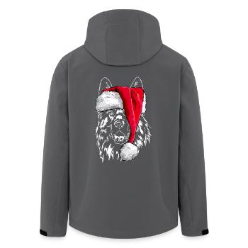 Santa GERMAN SHEPHERD Noël Wilsigns - Veste softshell homme en polyester recyclé Stanley/Stella - charbon - Dos - AI Model Male 185 light (185cm)