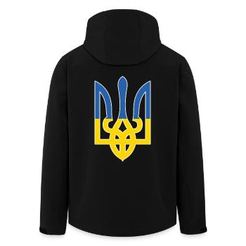 Ukraine Flag Symbol - Flag Of Ukraine - Men’s Recycled Softshell Jacket by Stanley/Stella - black - Back - AI Model Male 185 light (185cm)