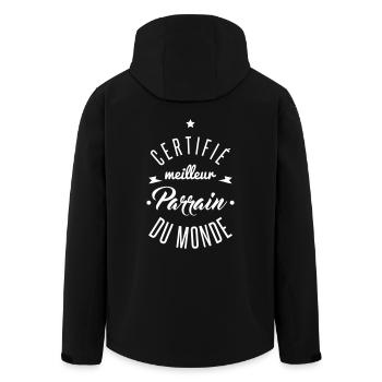 meilleur parrain - Veste softshell homme en polyester recyclé Stanley/Stella - noir - Dos - AI Model Male 185 light (185cm)
