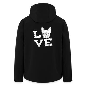 french bulldog French bulldog dog - Men’s Recycled Softshell Jacket by Stanley/Stella - black - Back - AI Model Male 185 light (185cm)