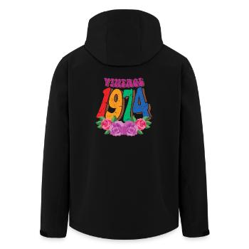 Millésime 1974 50e anniversaire pour les femmes 50 ans - Veste softshell homme en polyester recyclé Stanley/Stella - noir - Dos - AI Model Male 185 light (185cm)