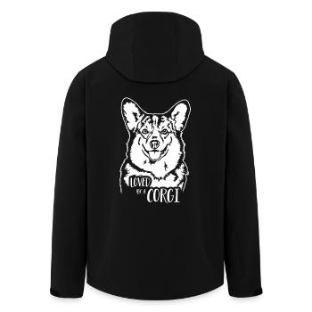 Loved by a Corgi Hunde Hund Welsh Corgi Wilsigns - Recycelte Männer Softshell-Jacke von Stanley/Stella - Schwarz - Hinten - AI Model Male 185 light (185cm)