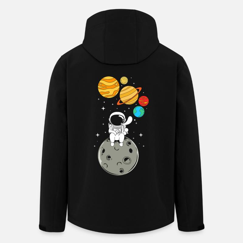 Espace Espace Cosmos Univers Planètes - Veste softshell homme en polyester recyclé Stanley/Stella - noir