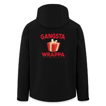 Drôle, humoristique, cadeau de Noël Gangsta Wrappa - Veste softshell homme en polyester recyclé Stanley/Stella - noir - Dos - AI Model Male 185 light (185cm)