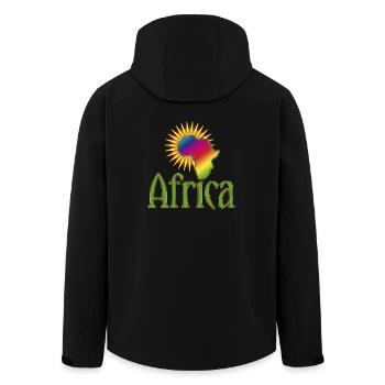 Afrika Kontinent Wildnis Safari Roots Reggae Music - Recycelte Männer Softshell-Jacke von Stanley/Stella - Schwarz - Hinten - AI Model Male 185 light (185cm)