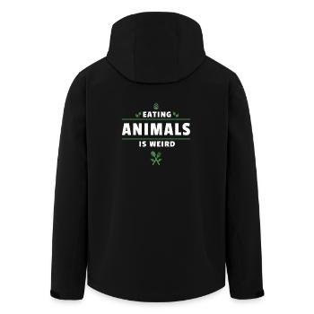 Vegan vegan gift sayings saying - Men’s Recycled Softshell Jacket by Stanley/Stella - black - Back - AI Model Male 185 light (185cm)