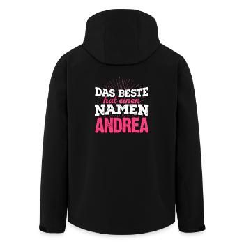 ANDREA - das Beste - Recycelte Männer Softshell-Jacke von Stanley/Stella - Schwarz - Hinten - AI Model Male 185 light (185cm)
