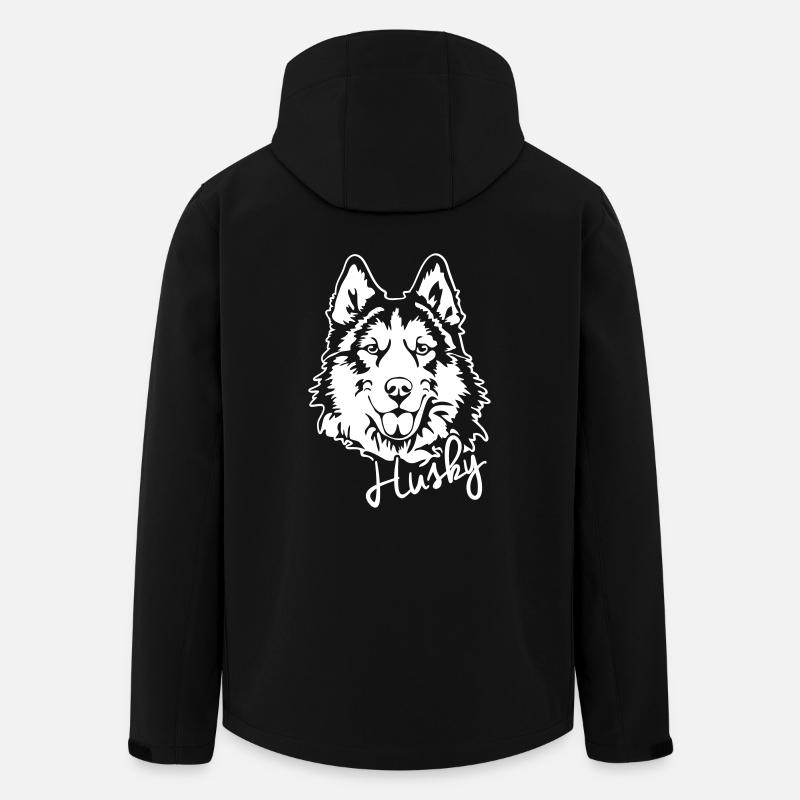 HUSKY PORTRAIT - Recycelte Männer Softshell-Jacke von Stanley/Stella - Schwarz