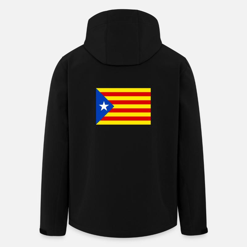 drapeau catalan - Veste softshell homme en polyester recyclé Stanley/Stella - noir