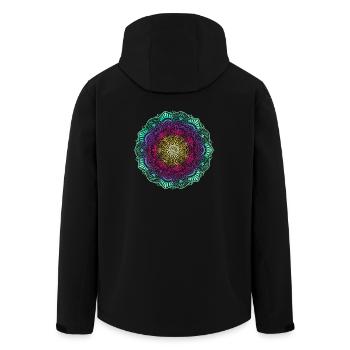 Mandala - Recycelte Männer Softshell-Jacke von Stanley/Stella - Schwarz - Hinten - AI Model Male 185 light (185cm)