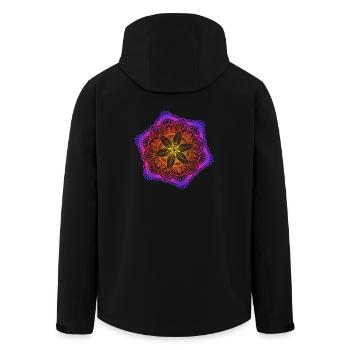 Mandala - Recycelte Männer Softshell-Jacke von Stanley/Stella - Schwarz - Hinten - AI Model Male 185 light (185cm)