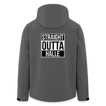 Straight Outta Halle - Recycelte Männer Softshell-Jacke von Stanley/Stella - Anthrazit - Hinten - AI Model Male 185 light (185cm)