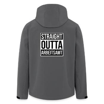 Straight Outta Arbeitsamt - Recycelte Männer Softshell-Jacke von Stanley/Stella - Anthrazit - Hinten - AI Model Male 185 light (185cm)
