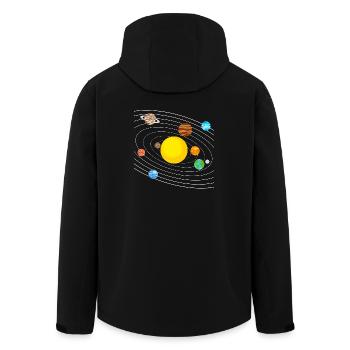 solar system - Men’s Recycled Softshell Jacket by Stanley/Stella - black - Back - AI Model Male 185 light (185cm)
