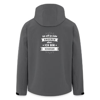 Schlosser Tshirt - Ich bin Schlosser - Recycelte Männer Softshell-Jacke von Stanley/Stella - Anthrazit - Hinten - AI Model Male 185 light (185cm)