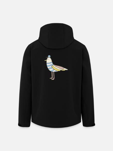Möwe - Recycelte Männer Softshell-Jacke von Stanley/Stella - Schwarz