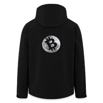 Bitcoin to the moon / Cryptocurrency / Gift Idea - Men’s Recycled Softshell Jacket by Stanley/Stella - black - Back - AI Model Male 185 light (185cm)