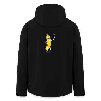 Dancing banana fruit healthy gift summer - Men’s Recycled Softshell Jacket by Stanley/Stella - black - Back - AI Model Male 185 light (185cm)