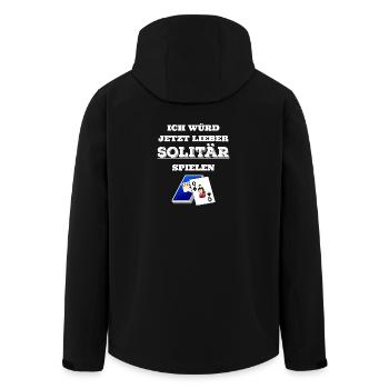 Solitär - Solitär spielen - Geschenk - Recycelte Männer Softshell-Jacke von Stanley/Stella - Schwarz - Hinten - AI Model Male 185 light (185cm)