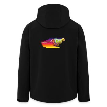 Gepart in action - Men’s Recycled Softshell Jacket by Stanley/Stella - black - Back - AI Model Male 185 light (185cm)