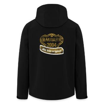 2004 Baujahr Alle Teile Orginal - Recycelte Männer Softshell-Jacke von Stanley/Stella - Schwarz - Hinten - AI Model Male 185 light (185cm)