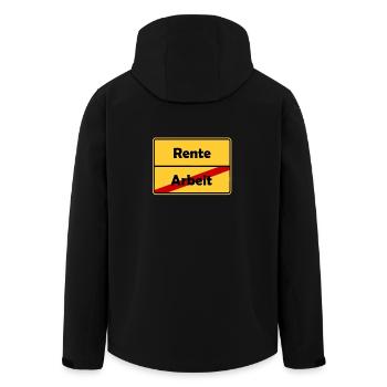 Glückwunsch zur Rente! Schluss mit Arbeit! - Recycelte Männer Softshell-Jacke von Stanley/Stella - Schwarz - Hinten - AI Model Male 185 light (185cm)