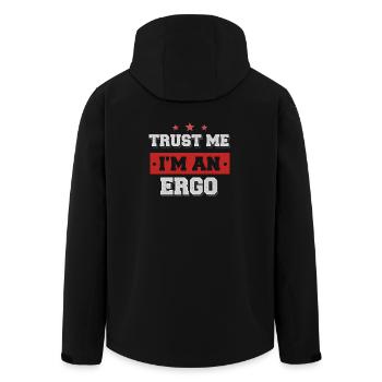 Trust me I'm an ergo - Men’s Recycled Softshell Jacket by Stanley/Stella - black - Back - AI Model Male 185 light (185cm)