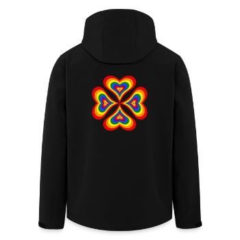 Blume aus Regenbogenherzen (LGBT) - Recycelte Männer Softshell-Jacke von Stanley/Stella - Schwarz - Hinten - AI Model Male 185 light (185cm)