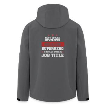 Software Developer Superhero Shirt - Recycelte Männer Softshell-Jacke von Stanley/Stella - Anthrazit - Hinten - AI Model Male 185 light (185cm)