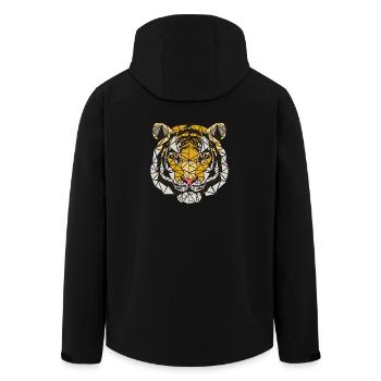 Tigre - Motif Polygone - Géométrique - Cadeau - Veste softshell homme en polyester recyclé Stanley/Stella - noir - Dos - AI Model Male 185 light (185cm)