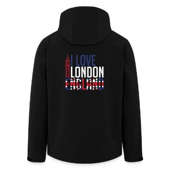 J'aime Londres Angleterre - Veste softshell homme en polyester recyclé Stanley/Stella - noir - Dos - AI Model Male 185 light (185cm)
