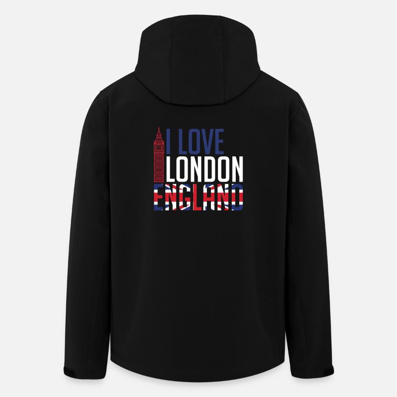 J'aime Londres Angleterre - Veste softshell homme en polyester recyclé Stanley/Stella - noir