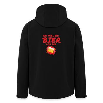 Bier aus Hopfen und Malz garantiert schönen Rausch - Recycelte Männer Softshell-Jacke von Stanley/Stella - Schwarz - Hinten - AI Model Male 185 light (185cm)