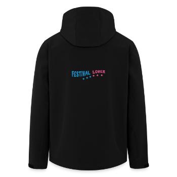 Fesitval Feiern Musik Rave Techno House Bass - Recycelte Männer Softshell-Jacke von Stanley/Stella - Schwarz - Hinten - AI Model Male 185 light (185cm)