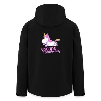 escape from reality - Men’s Recycled Softshell Jacket by Stanley/Stella - black - Back - AI Model Male 185 light (185cm)