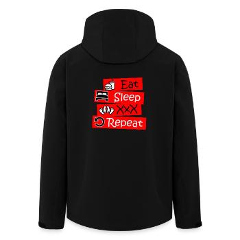 Eat Sleep Sex XXX Repeat - Men’s Recycled Softshell Jacket by Stanley/Stella - black - Back - AI Model Male 185 light (185cm)