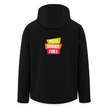 Pizza Burger Pommes - Recycelte Männer Softshell-Jacke von Stanley/Stella - Schwarz - Hinten - AI Model Male 185 light (185cm)