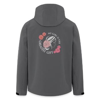 My girl is the biggest gift - daughter - Men’s Recycled Softshell Jacket by Stanley/Stella - anthracite - Back - AI Model Male 185 light (185cm)