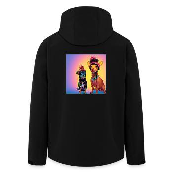 Pop Art - Men’s Recycled Softshell Jacket by Stanley/Stella - black - Back - AI Model Male 185 light (185cm)