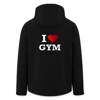 I LOVE GYM - Men’s Recycled Softshell Jacket by Stanley/Stella - black - Back - AI Model Male 185 light (185cm)