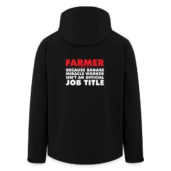 FARMER - Men’s Recycled Softshell Jacket by Stanley/Stella - black - Back - AI Model Male 185 light (185cm)