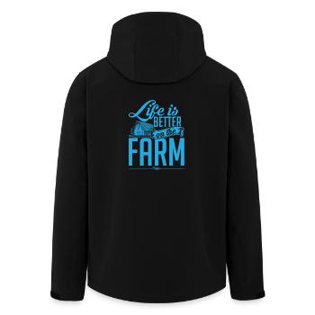 LA VIE EST MIEUX LA FERME - Veste softshell homme en polyester recyclé Stanley/Stella - noir - Dos - AI Model Male 185 light (185cm)