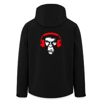 Gorilla with headphones - monkey music bass gift - Men’s Recycled Softshell Jacket by Stanley/Stella - black - Back - AI Model Male 185 light (185cm)
