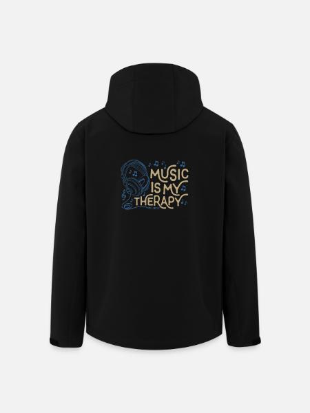 Die Musik ist meine Therapy Leben - Recycelte Männer Softshell-Jacke von Stanley/Stella - Schwarz