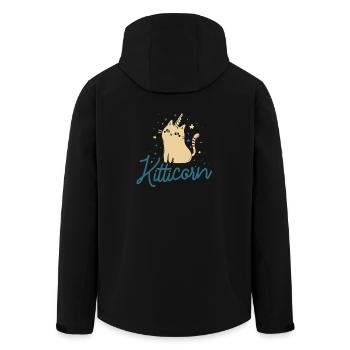 Kitticorn - Katze - Horn - Kätzchen - Einhorn - Recycelte Männer Softshell-Jacke von Stanley/Stella - Schwarz - Hinten - AI Model Male 185 light (185cm)